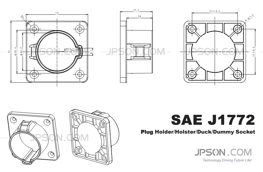J1772 Plug Socket Holder